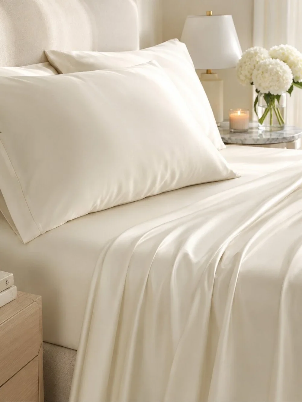 DOZ by SIJO King Bamboo Sheet Set Cooling Viscose Luxury Ivory 3pc NWT